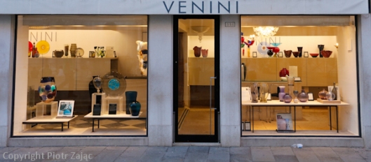 Venini shop at Piazzetta dei Leoncini in Venice, Italy